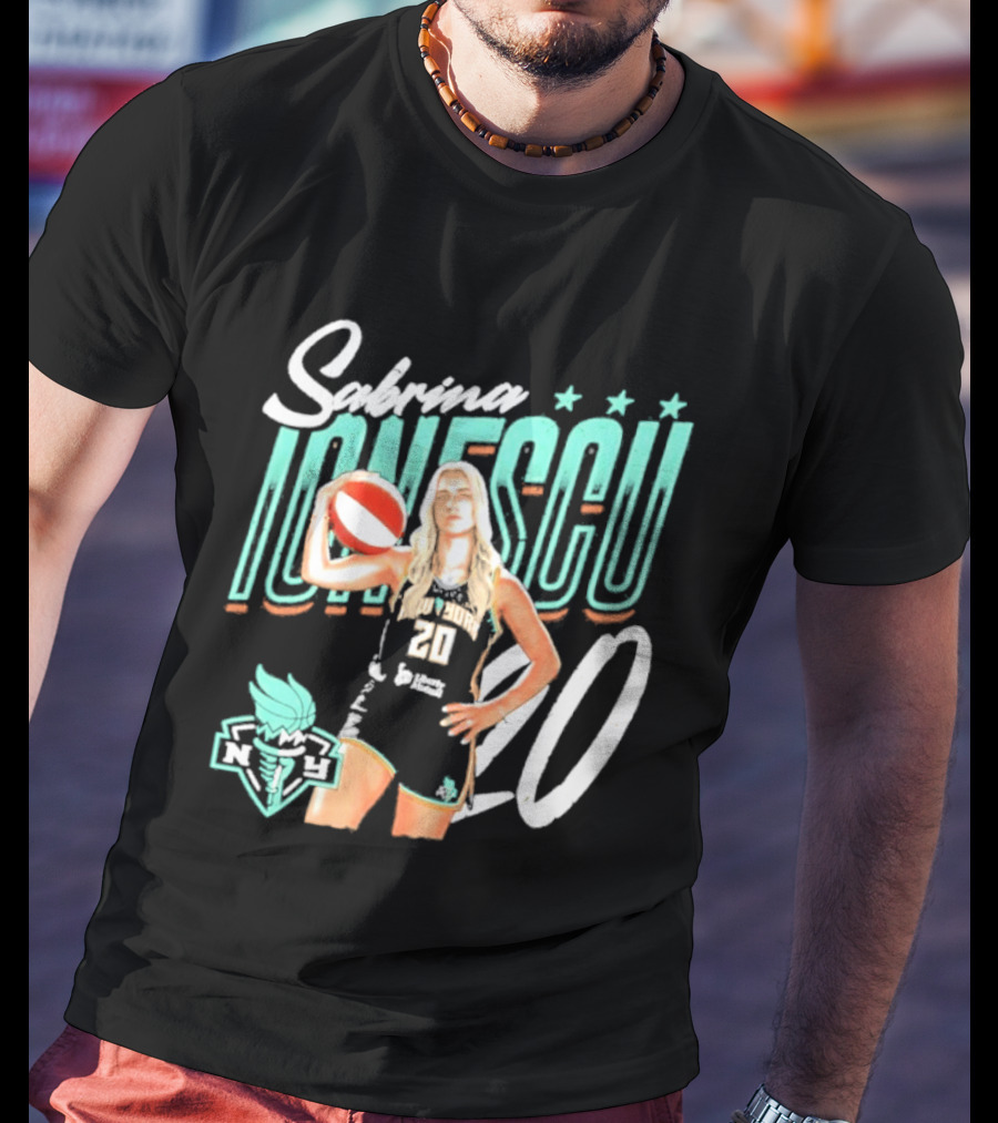 Sabrina Ionescu New York Liberty Number 20 Player Pose T-Shirt