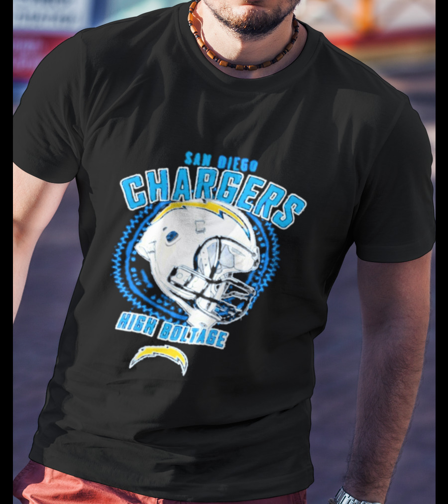 San Diego Chargers High Boltage Helmet Football NFL Team Gear T-Shirt