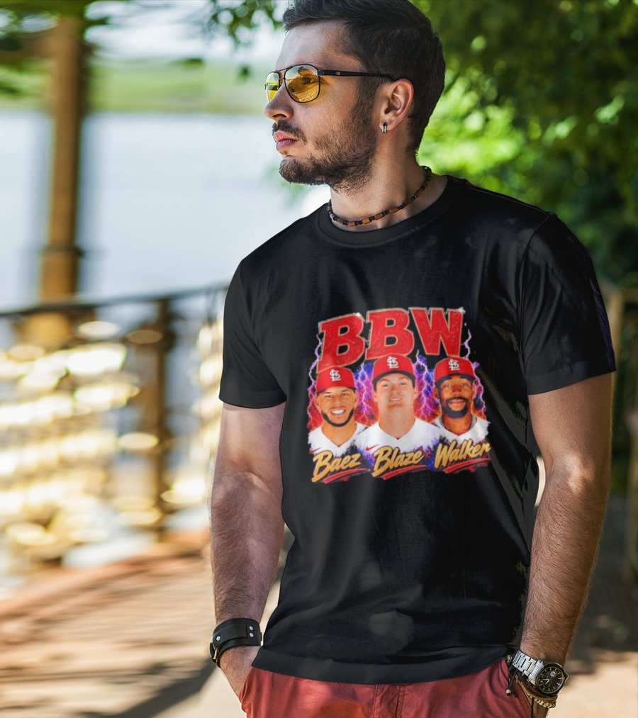BBW Baez Blaze Walker St. Louis Cardinals Lightning T-Shirt