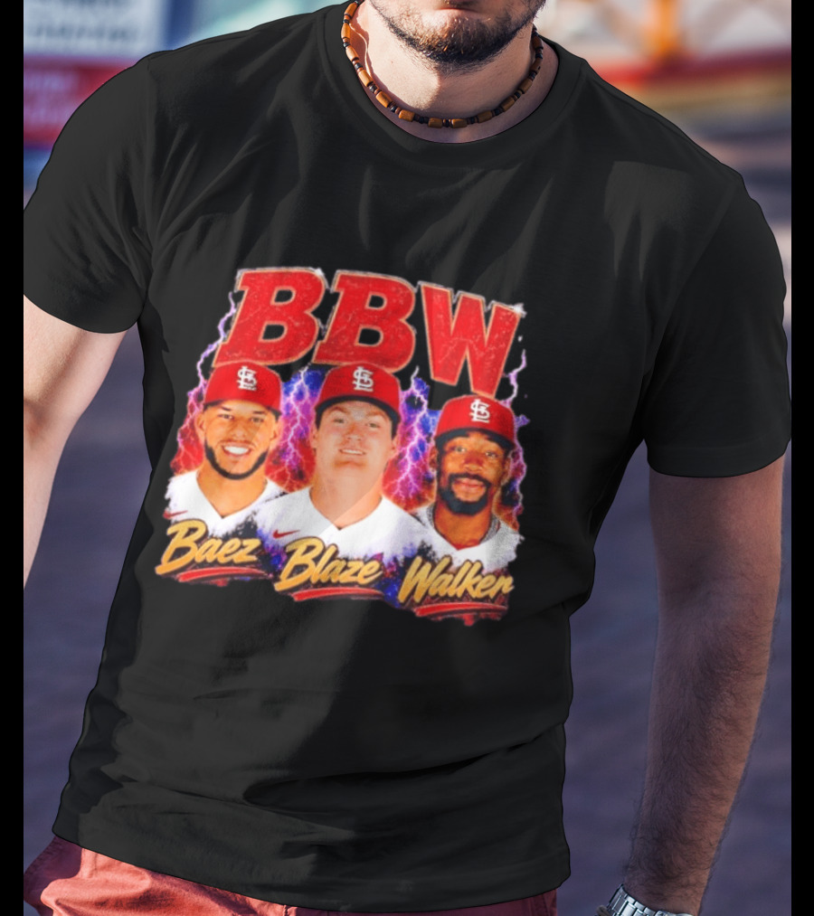BBW Baez Blaze Walker St. Louis Cardinals Lightning T-Shirt