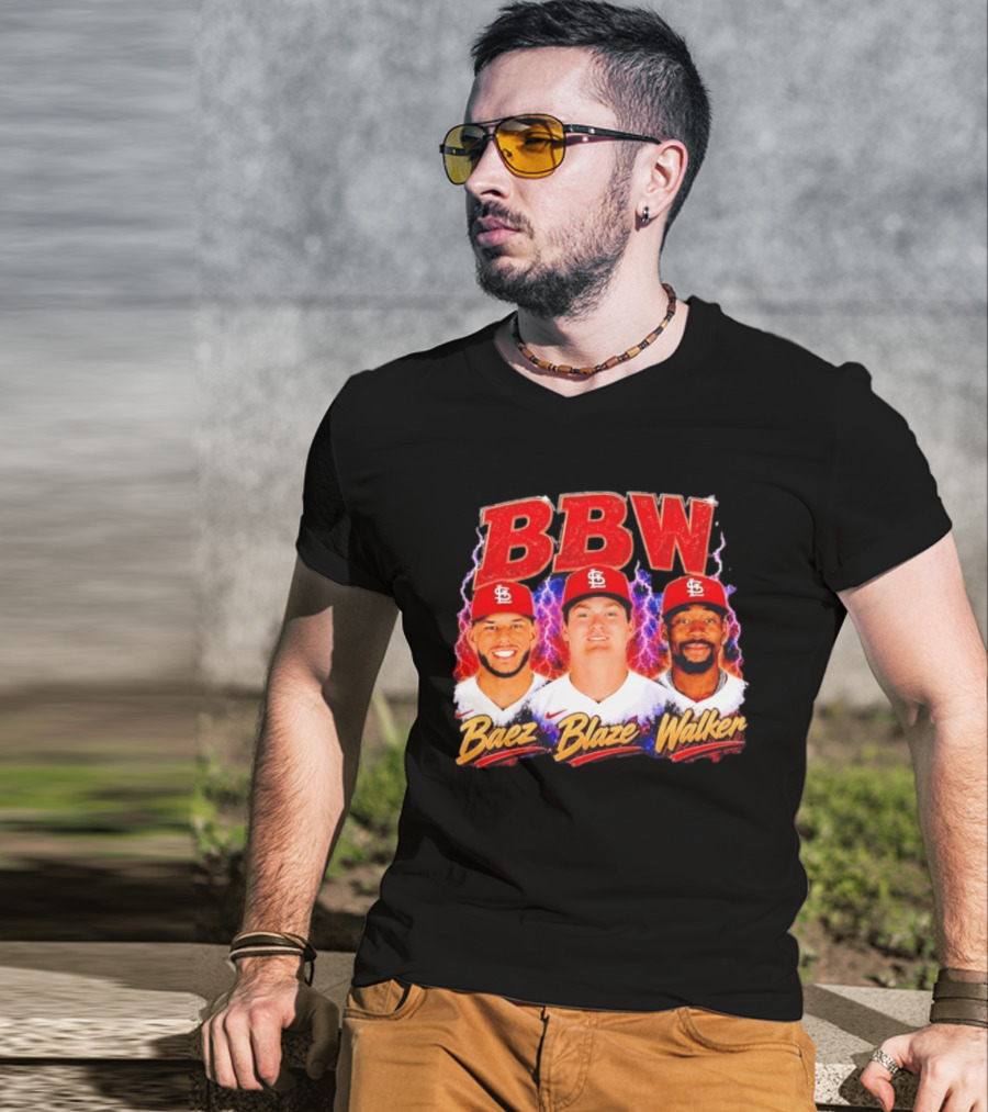 BBW Baez Blaze Walker St. Louis Cardinals Lightning T-Shirt