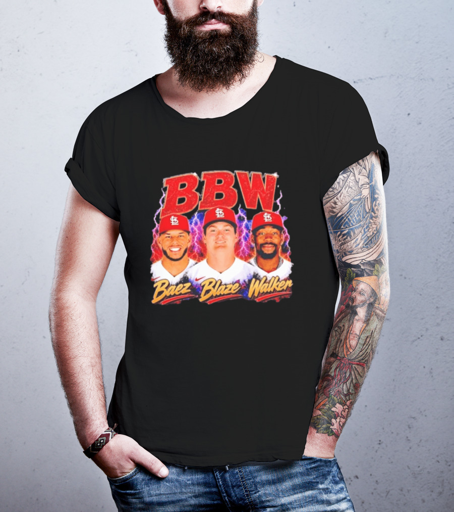 BBW Baez Blaze Walker St. Louis Cardinals Lightning T-Shirt