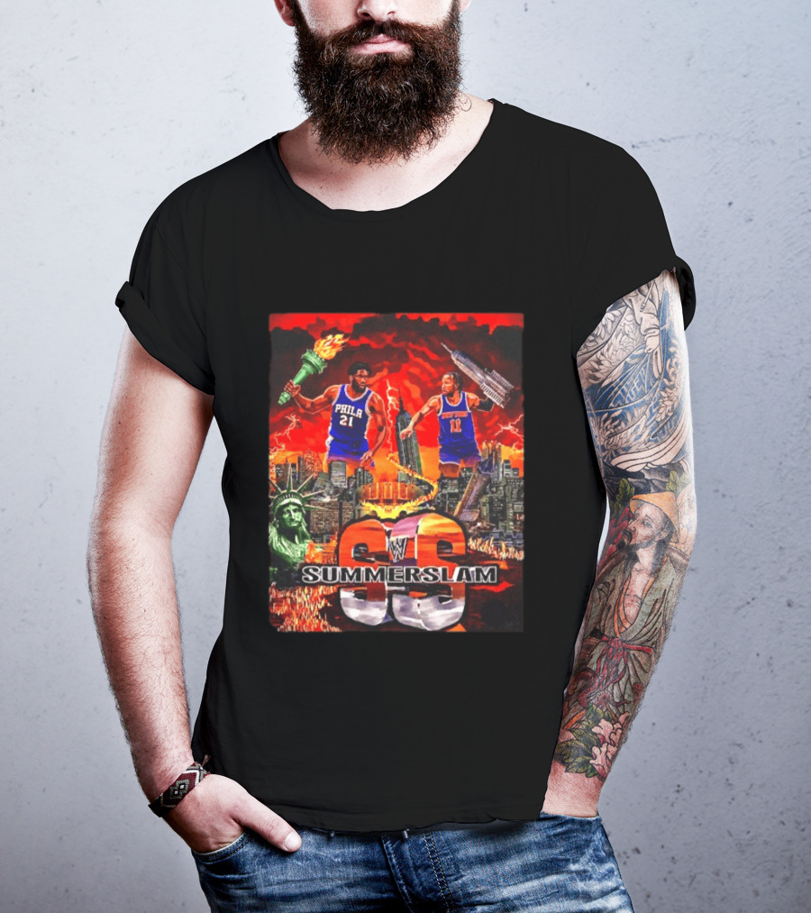 Summerslam Joel Embiid Vs Jalen Brunson NYC Showdown T-Shirt