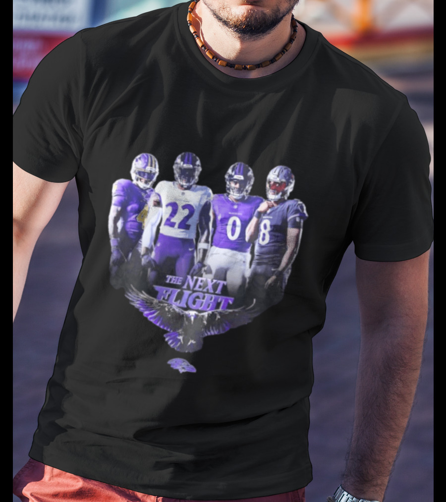 The Next Flight Baltimore Ravens NFL Football Players Team Spirit T-Shirt