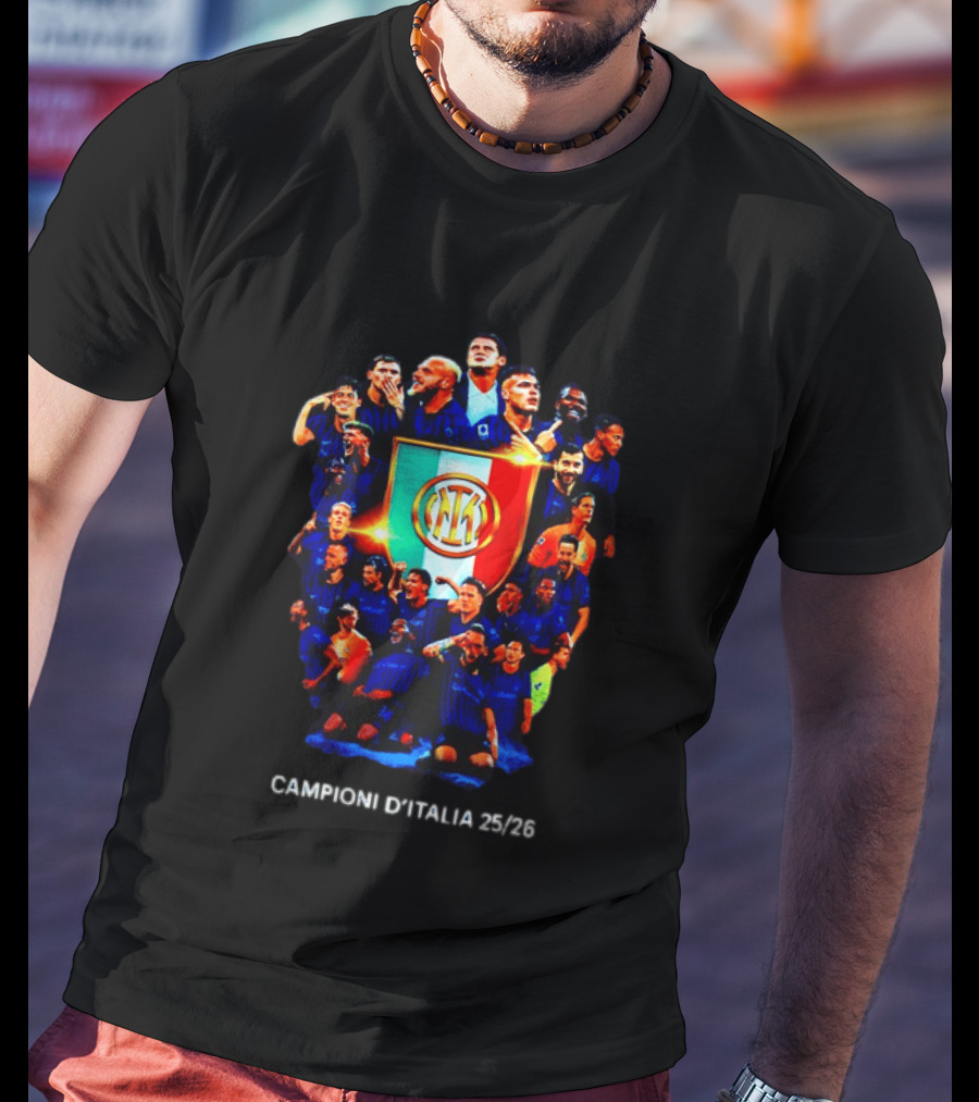 Inter Milan FC Campioni D'Italia 24/25 Serie A Champions Team Celebration T-Shirt