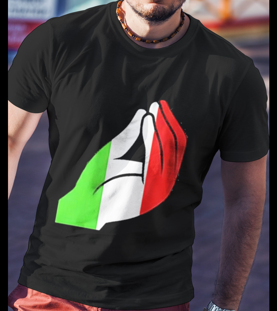 Italian Hand Gesture Ma Che Vuoi Green White Red T-Shirt