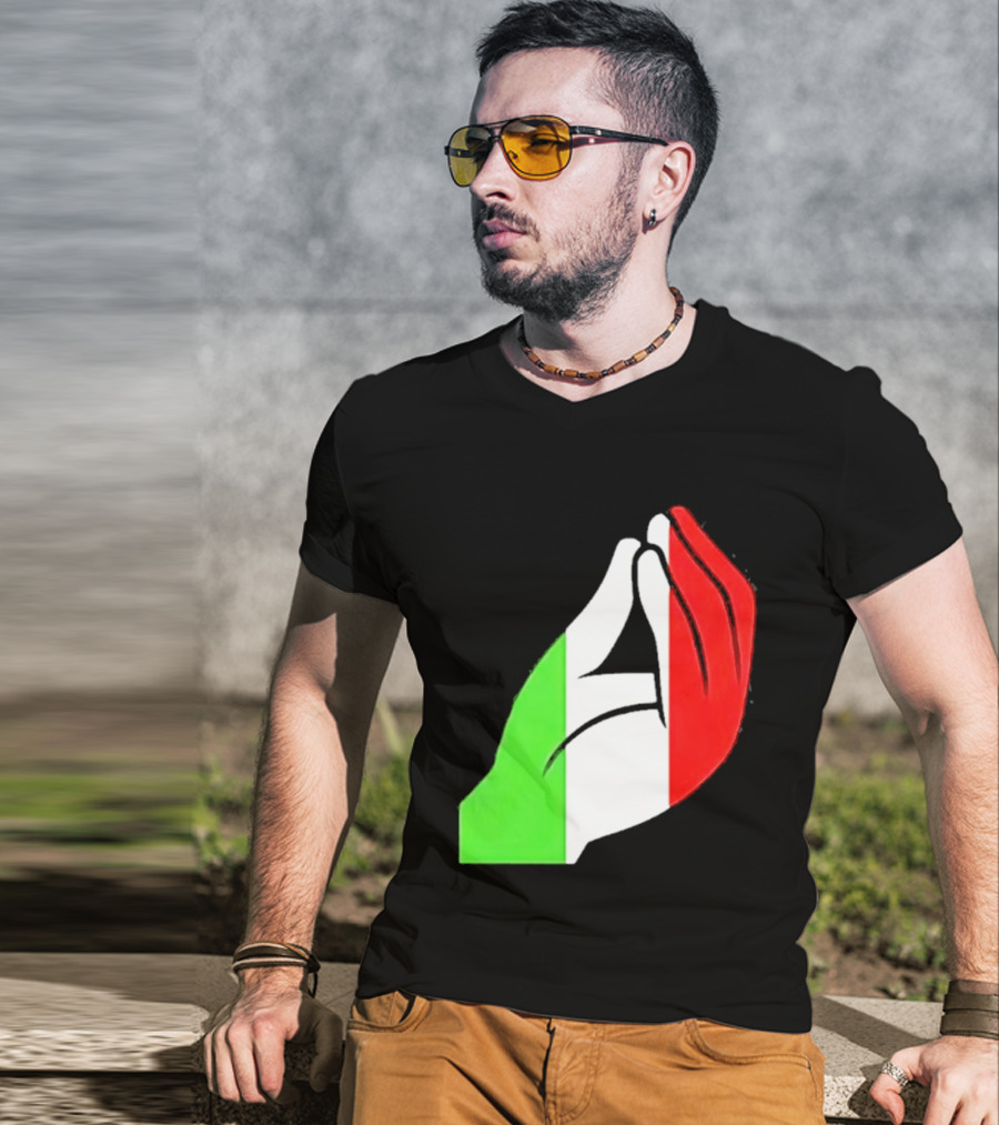 Italian Hand Gesture Ma Che Vuoi Green White Red T-Shirt