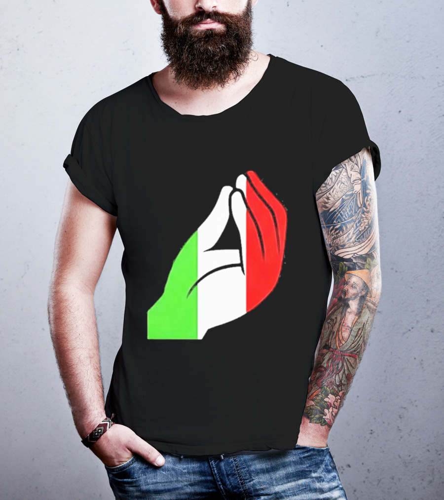 Italian Hand Gesture Ma Che Vuoi Green White Red T-Shirt