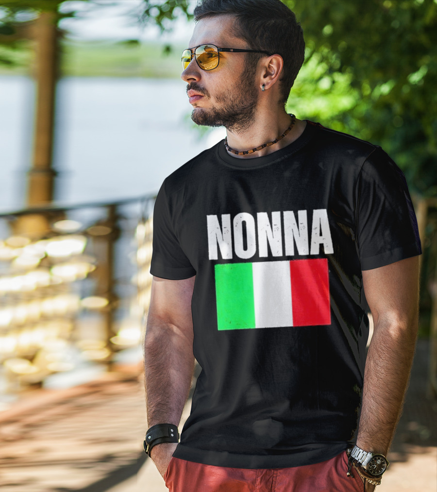 Italian Nonna Flag Pride With Italy T-Shirt