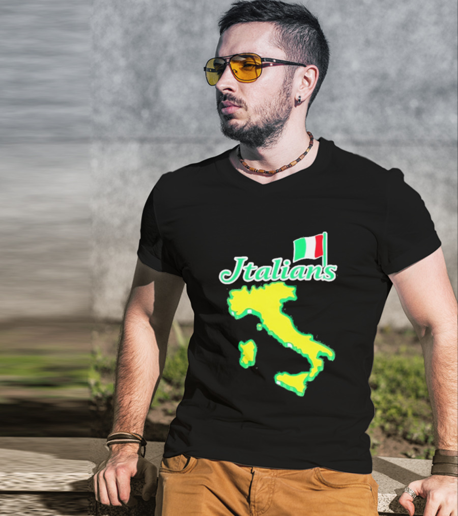 Italians Map Of Italy With Flag T-Shirt