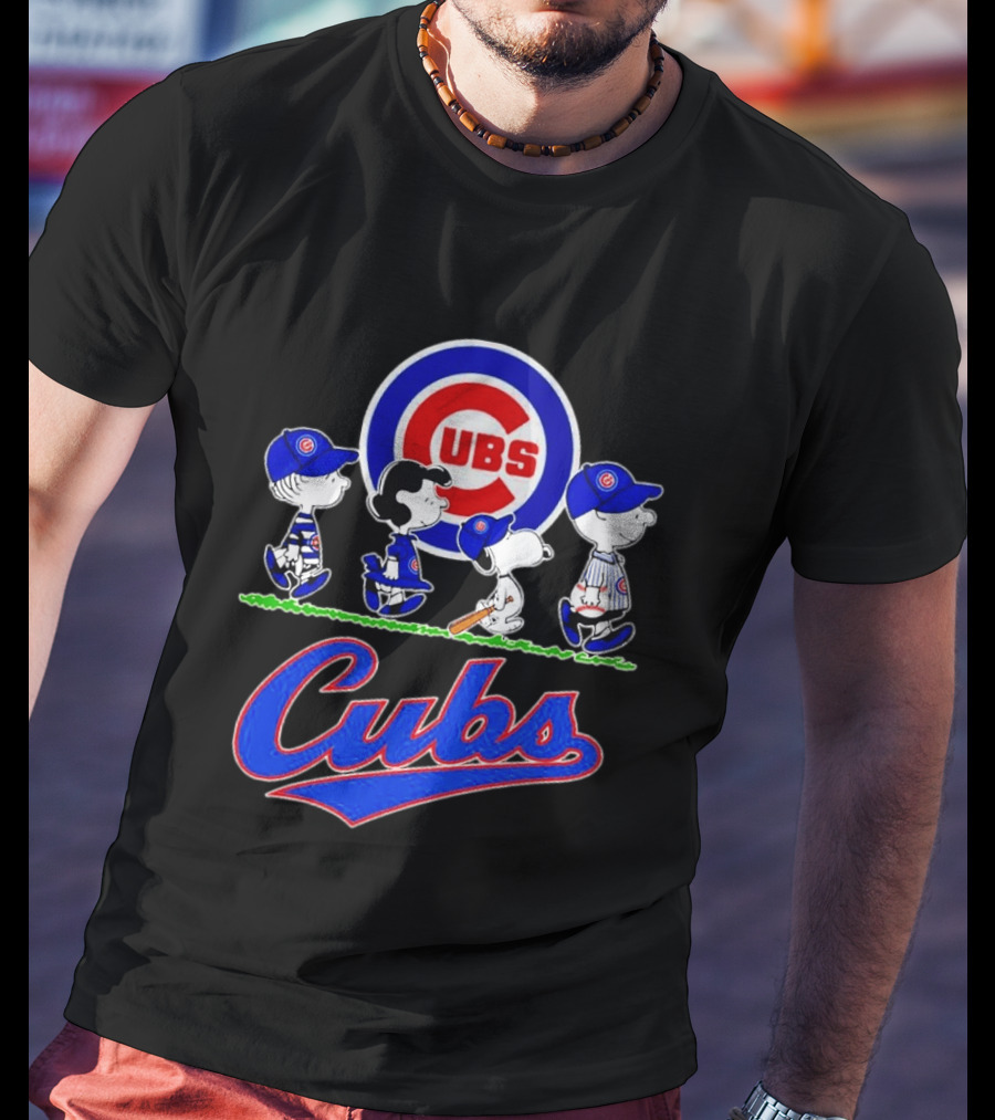 Chicago Cubs Peanuts Characters Walking 2026 T-Shirt
