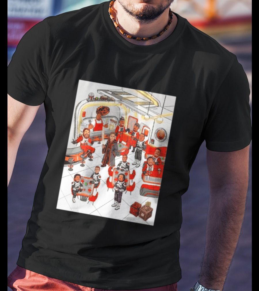Cincinnati Bengals Star Wars Parody In Retro Diner Scene T-Shirt