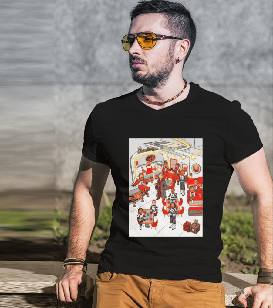 Cincinnati Bengals Star Wars Parody In Retro Diner Scene T-Shirt