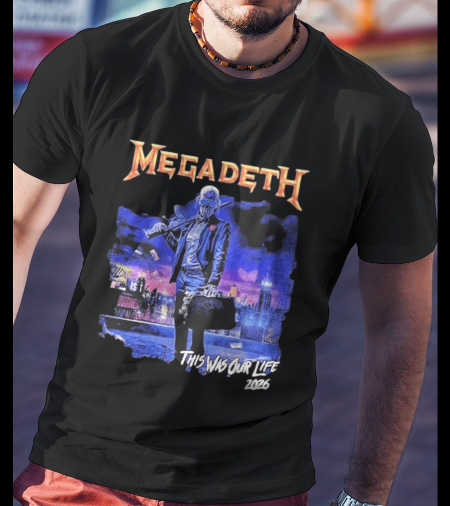 Megadeth This Was Our Life 2026 Latin America Tour Gangster Vic Metal Concert T-Shirt