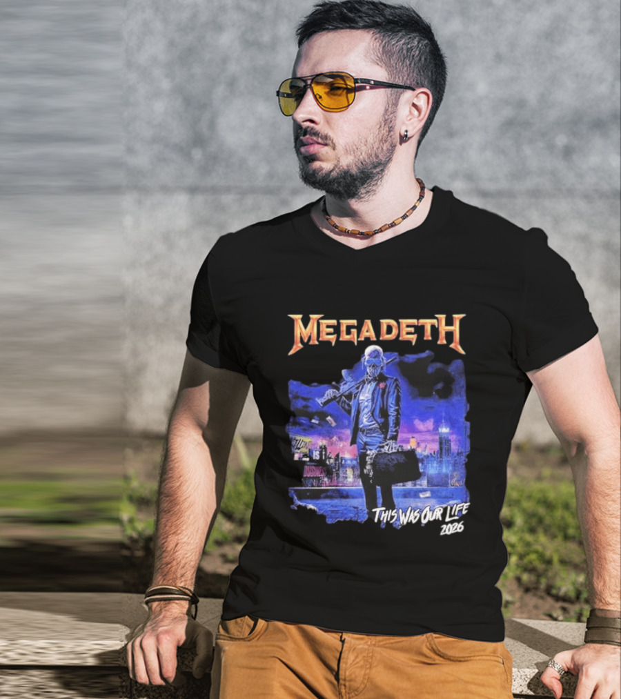 Megadeth This Was Our Life 2026 Latin America Tour Gangster Vic Metal Concert T-Shirt