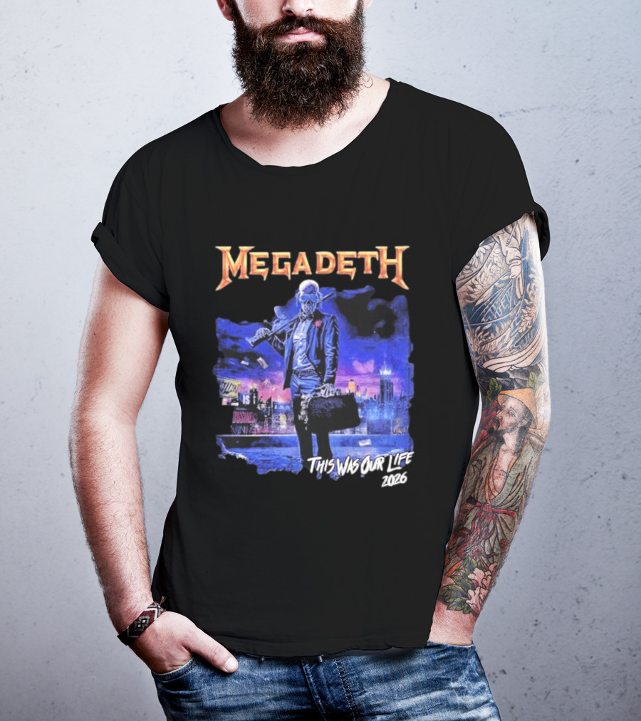 Megadeth This Was Our Life 2026 Latin America Tour Gangster Vic Metal Concert T-Shirt