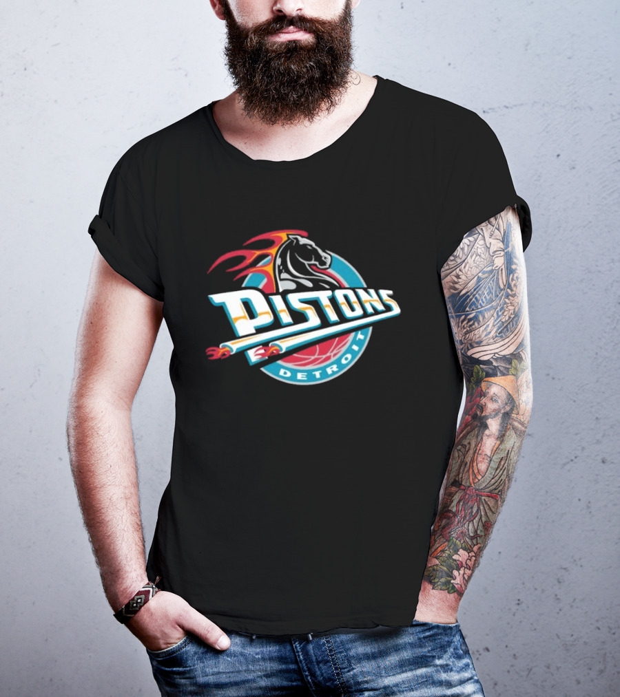 Detroit Pistons Mitchell & Ness Hardwood Classic Vintage Horse T-Shirt