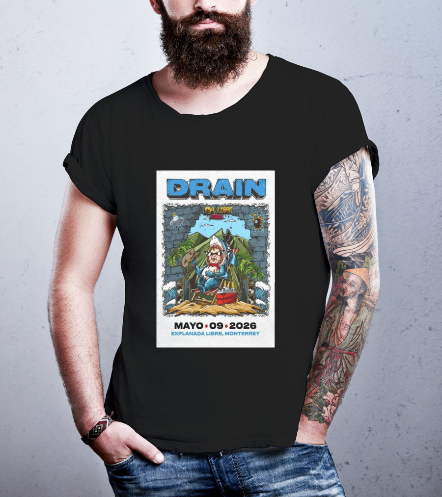 Drain May 9 2026 Explanada Libre Monterrey Dia Libre Festival T-Shirt