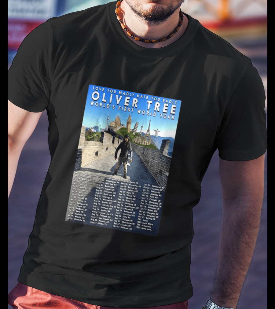 Oliver Tree World's First World Tour Love You Madly Hate You Badly Fall 2026 Tour Dates T-Shirt