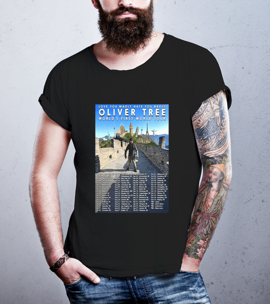 Oliver Tree World's First World Tour Love You Madly Hate You Badly Fall 2026 Tour Dates T-Shirt