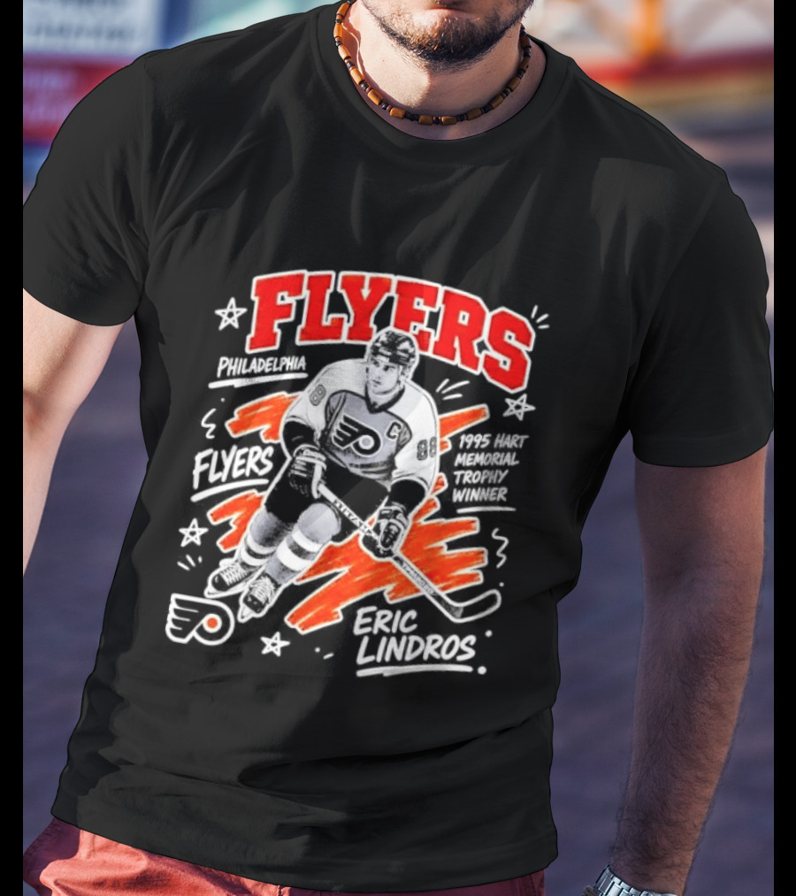 Philadelphia Flyers Eric Lindros 1995 Hart Memorial Trophy Winner Hockey Legend T-Shirt