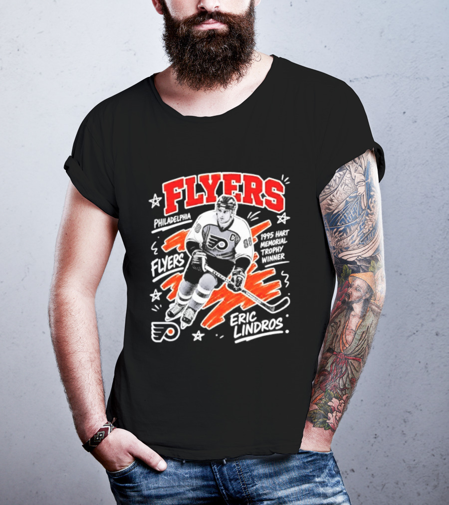 Philadelphia Flyers Eric Lindros 1995 Hart Memorial Trophy Winner Hockey Legend T-Shirt