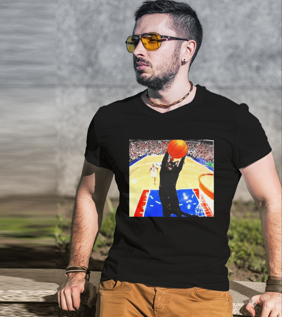 Philadelphia 76ers Black Cat Slam Dunk Basketball Meme T-Shirt