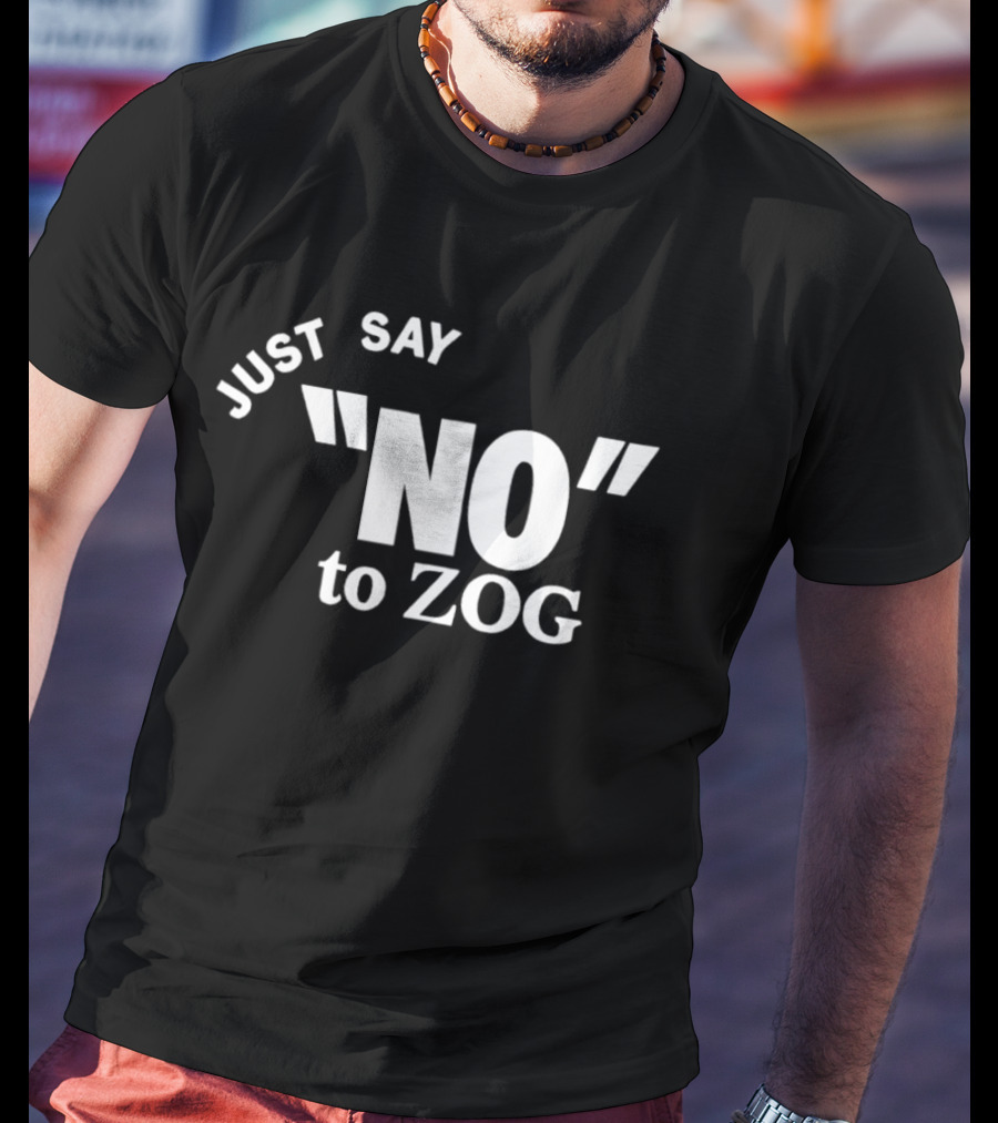 Randy Weaver Wearing Just Say No To Zog T-Shirt