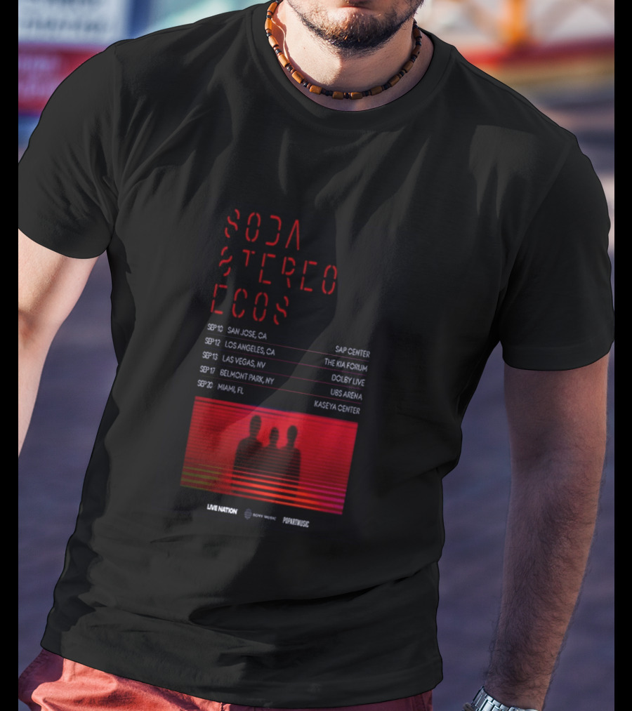 Soda Stereo Ecos 2026 Tour San Jose Los Angeles Las Vegas Belmont Park Miami Dates T-Shirt