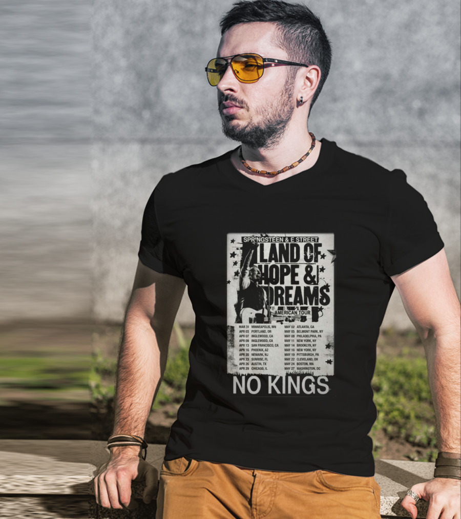 Springsteen E Street Band Land Of Hope & Dreams American Tour No Kings T-Shirt