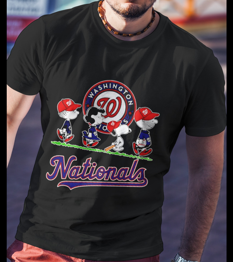 Washington Nationals Peanuts Characters Abbey Road Walking 2026 T-Shirt
