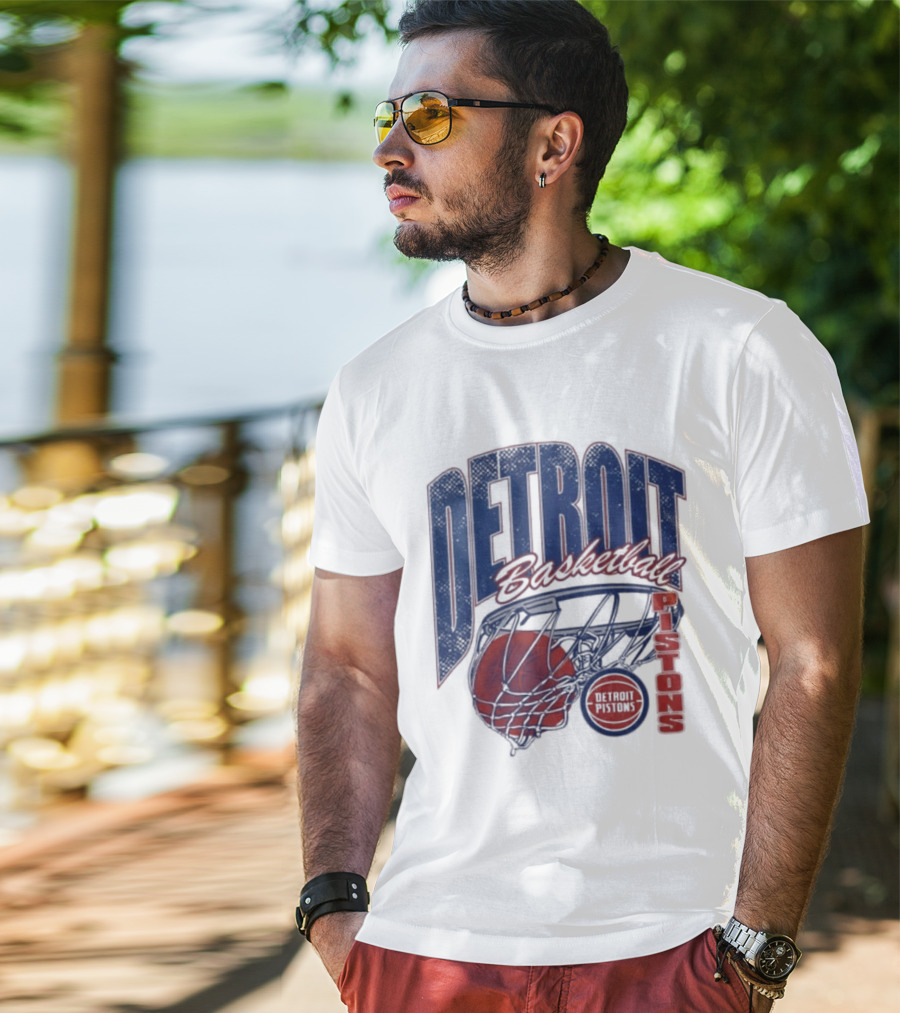 Detroit Pistons Basketball 2026 Script Swish T-Shirt