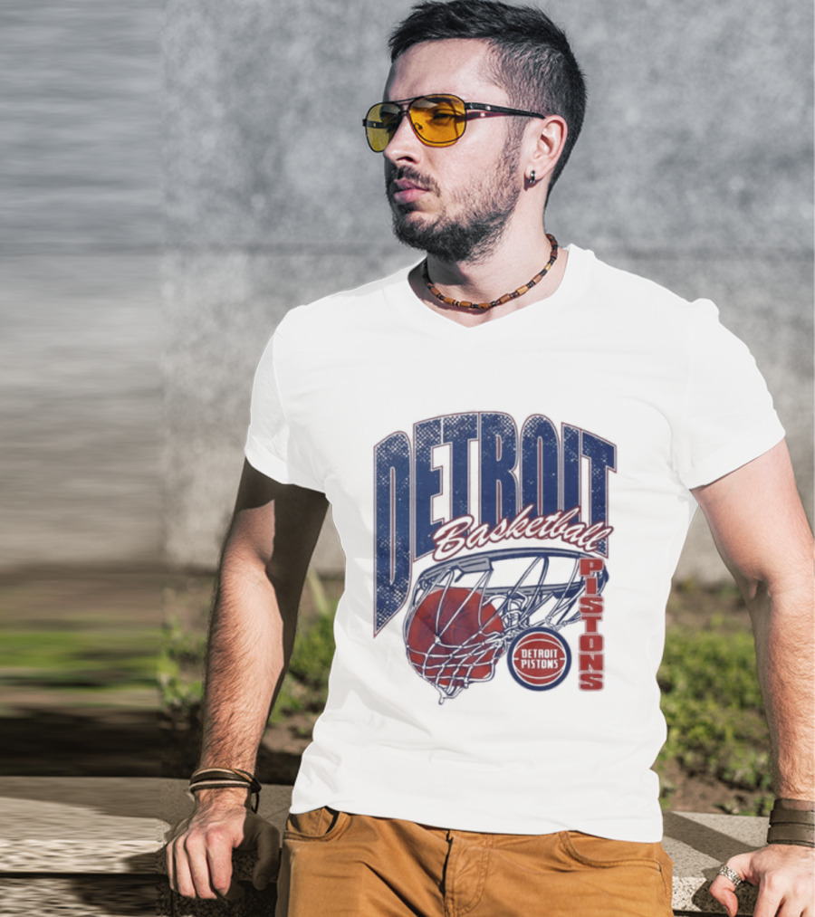 Detroit Pistons Basketball 2026 Script Swish T-Shirt