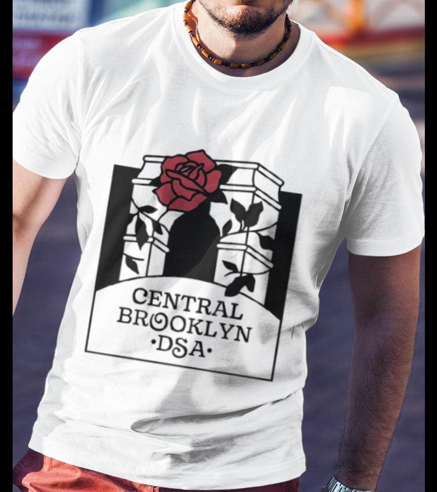 Central Brooklyn DSA Red Rose And Arch T-Shirt