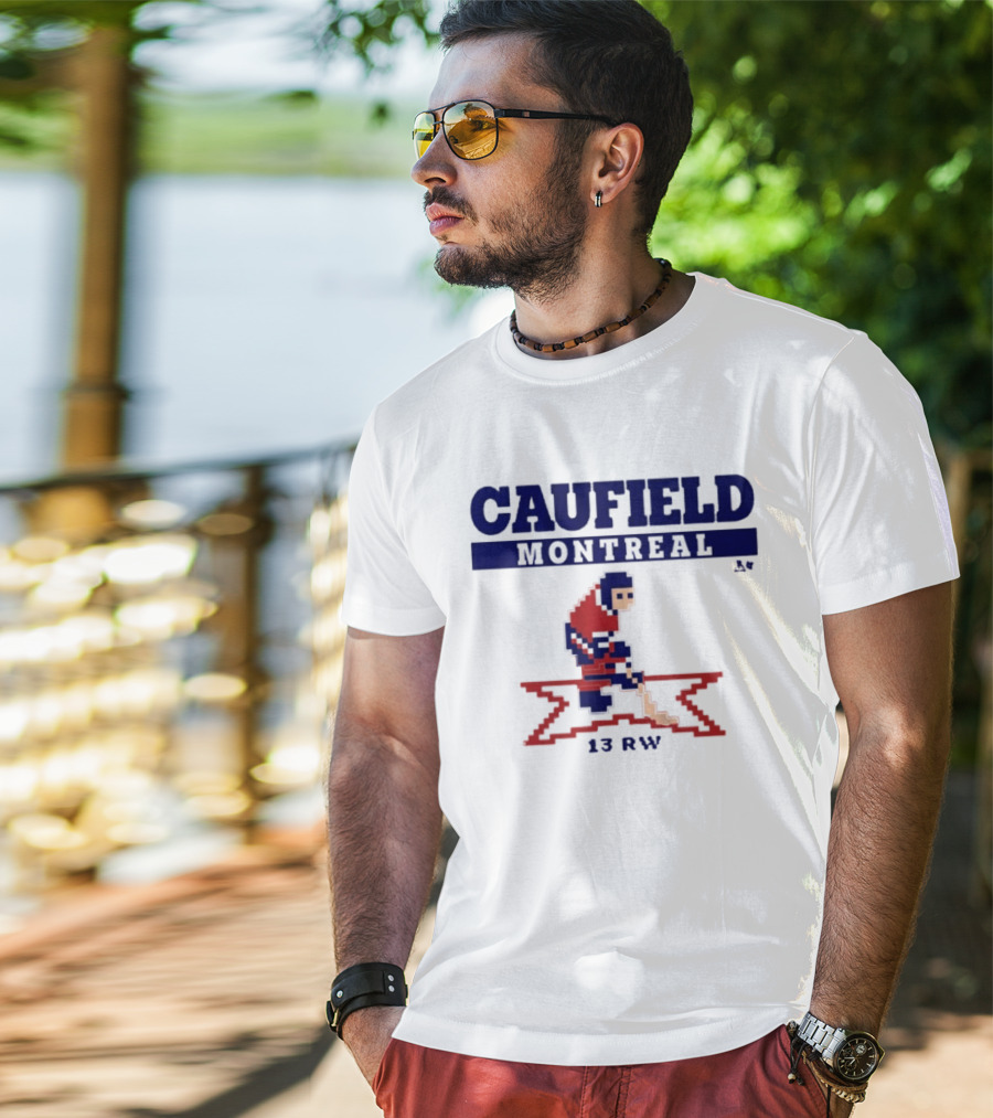 Caufield Montreal 13 RW Hockey Player Pixel T-Shirt