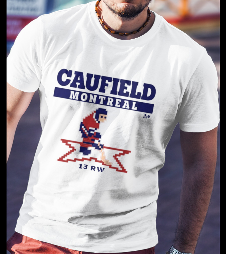 Caufield Montreal 13 RW Hockey Player Pixel T-Shirt