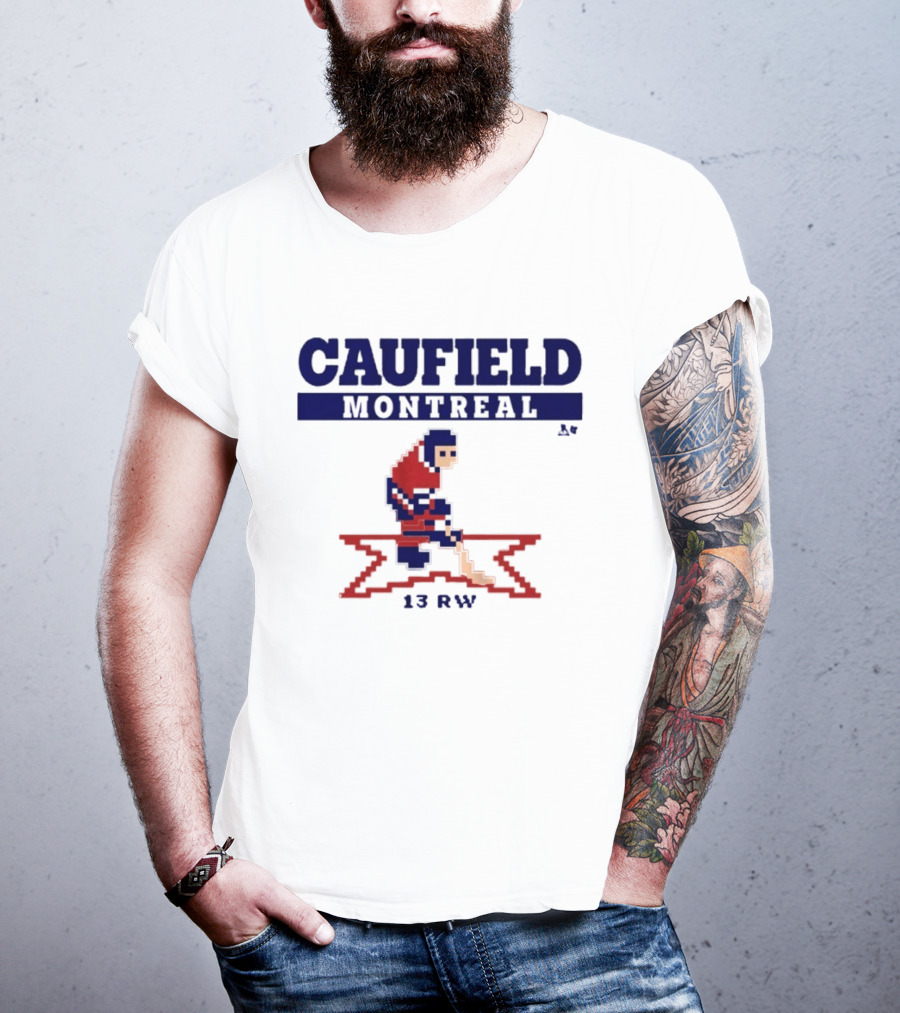 Caufield Montreal 13 RW Hockey Player Pixel T-Shirt