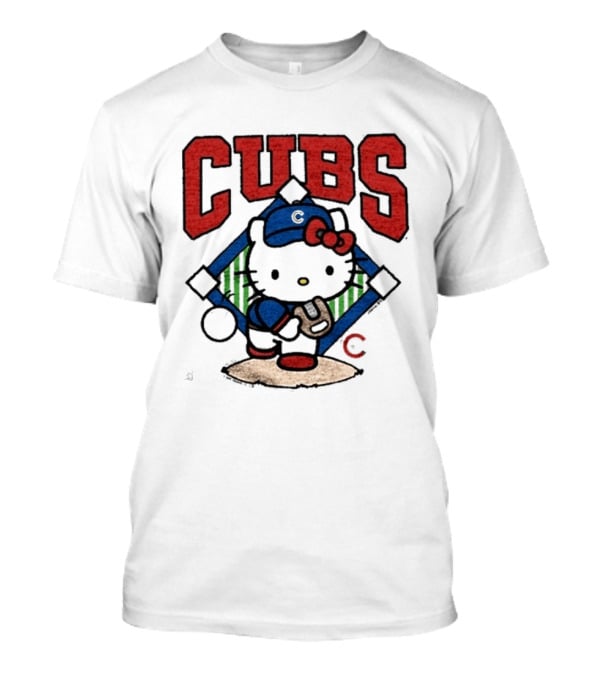 Hello Kitty Cubs Baseball Collaboration With Chicago Cubs Pitcher T-Shirt
