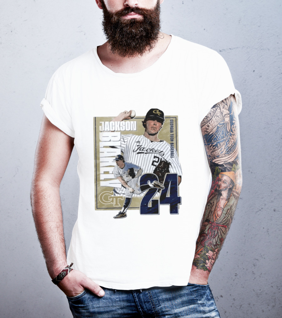 Jackson Blakely Georgia Tech Baseball GT 24 Player Student Athlete T-Shirt