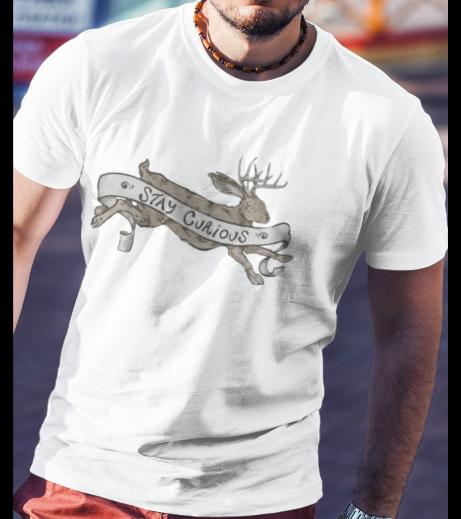 Miniminuteman Stay Curious Jumping Jackalope T-Shirt