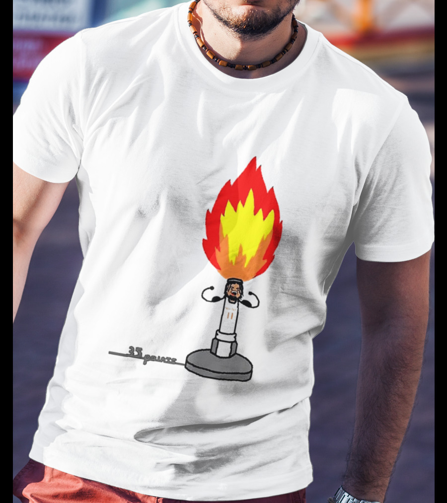 New York Knicks Jalen Brunson 35 Points It's Lit Flame T-Shirt