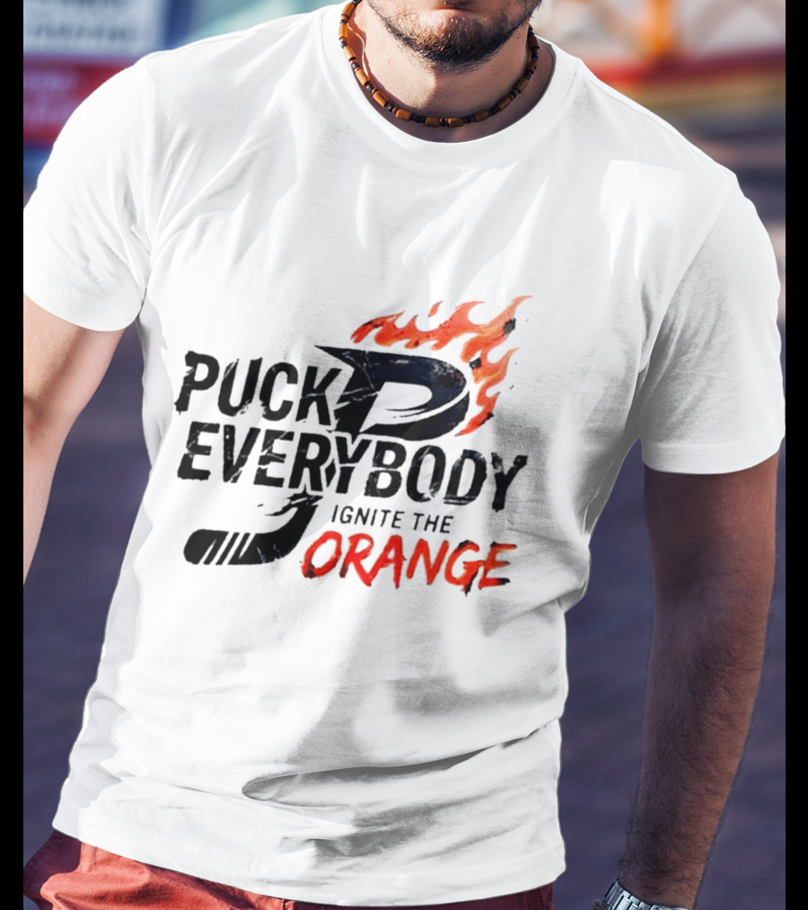 Puck Everybody Ignite The Orange P Fire T-Shirt