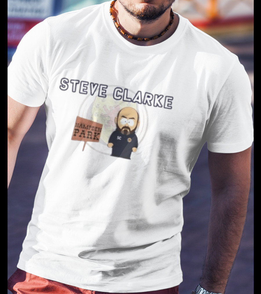 Steve Clarke Hampden Park Cartoon T-Shirt