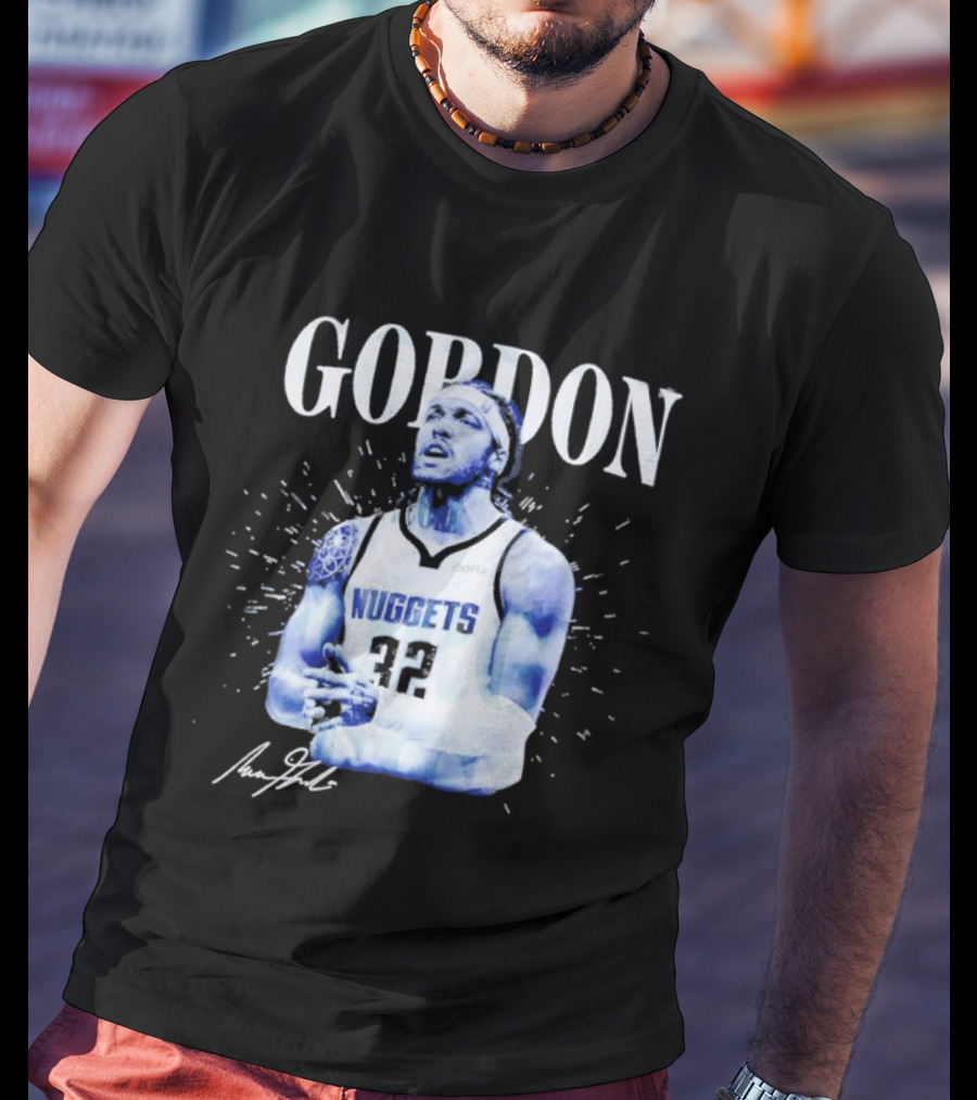 Gordon Aaron Denver Nuggets Basketball Player 50 Signature T-Shirt