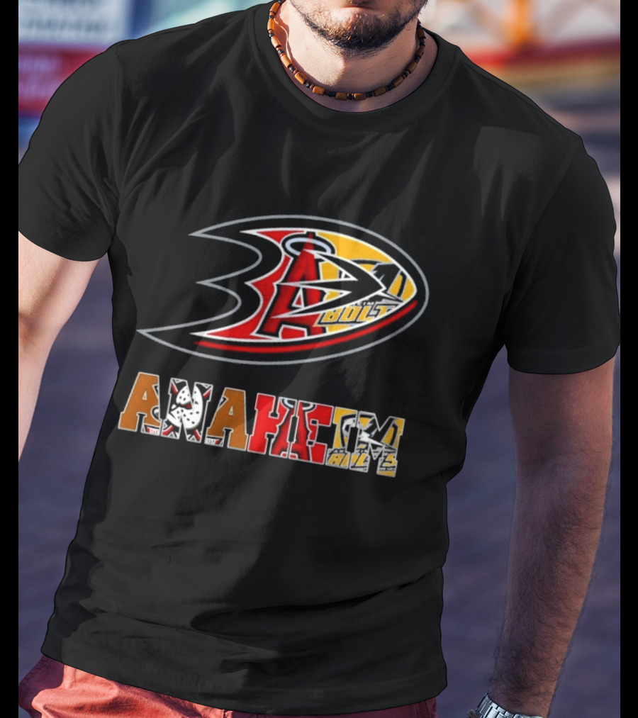 Anaheim Ducks Angels Lakers Sports Team Mashup T-Shirt