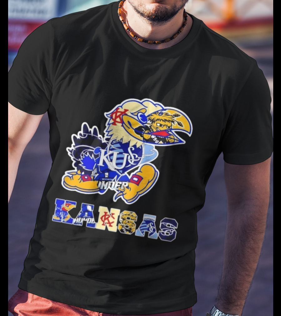 Kansas Jayhawks Wildcats Shockers Ichabods Team Mashup T-Shirt