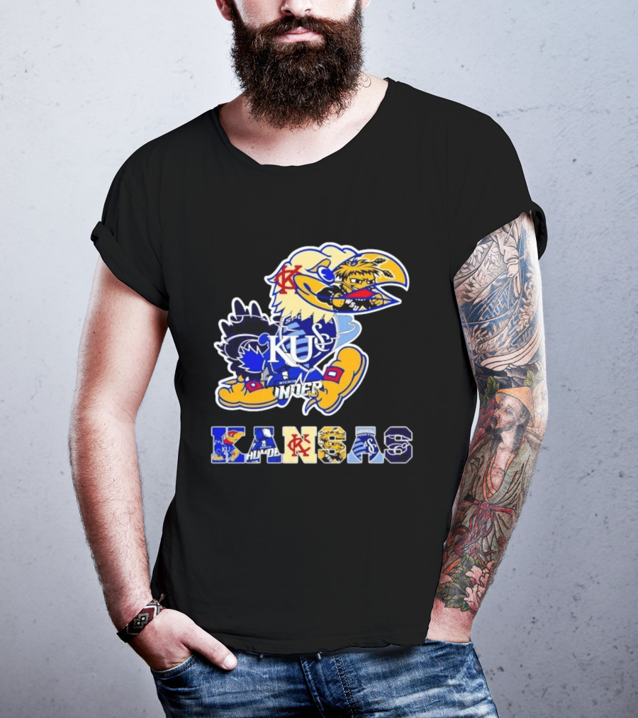 Kansas Jayhawks Wildcats Shockers Ichabods Team Mashup T-Shirt