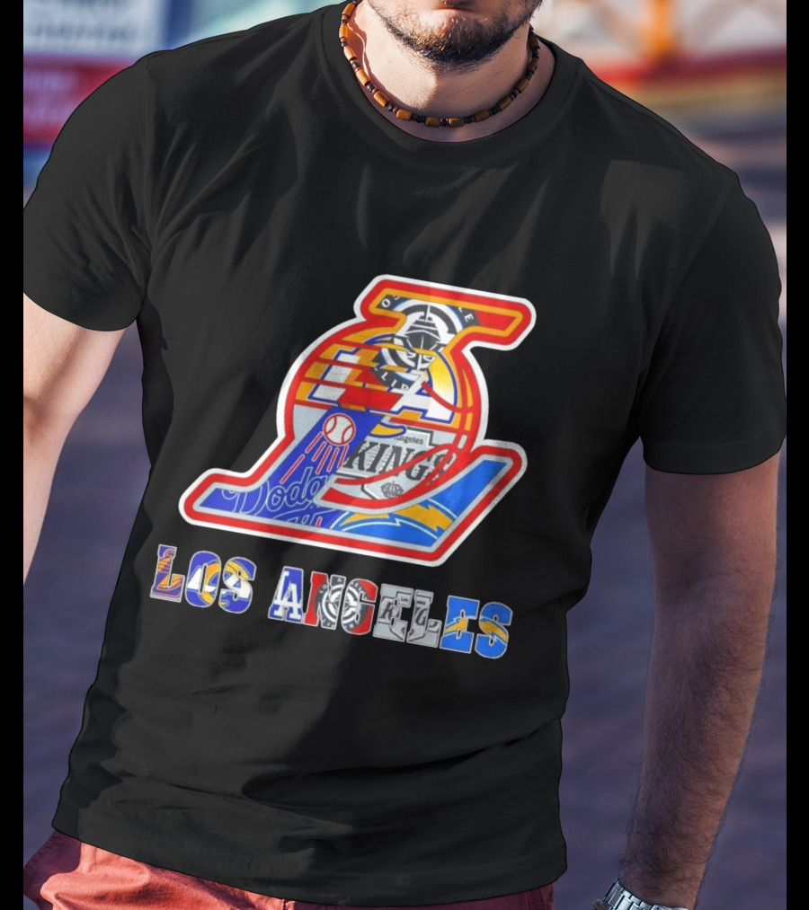 Los Angeles Dodgers Lakers Kings Chargers Sports Team Mashup T-Shirt