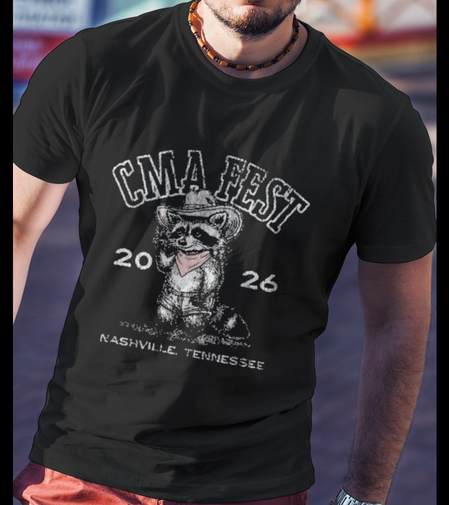 CMA Fest 2026 Raccoon Nashville Tennessee Cowboy Hat Bandana T-Shirt