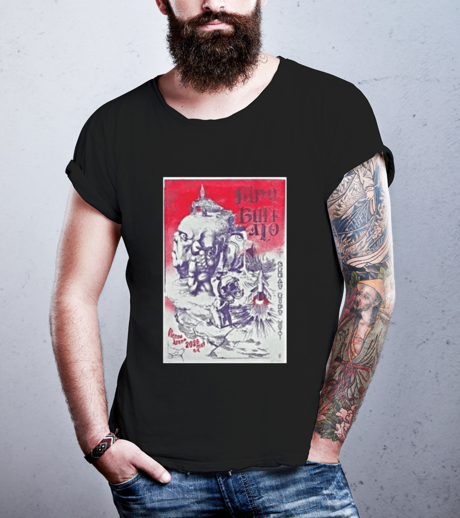 King Buffalo Vienna Arena May 4 2026 Concert Art Featuring Surreal Imagery And Space T-Shirt